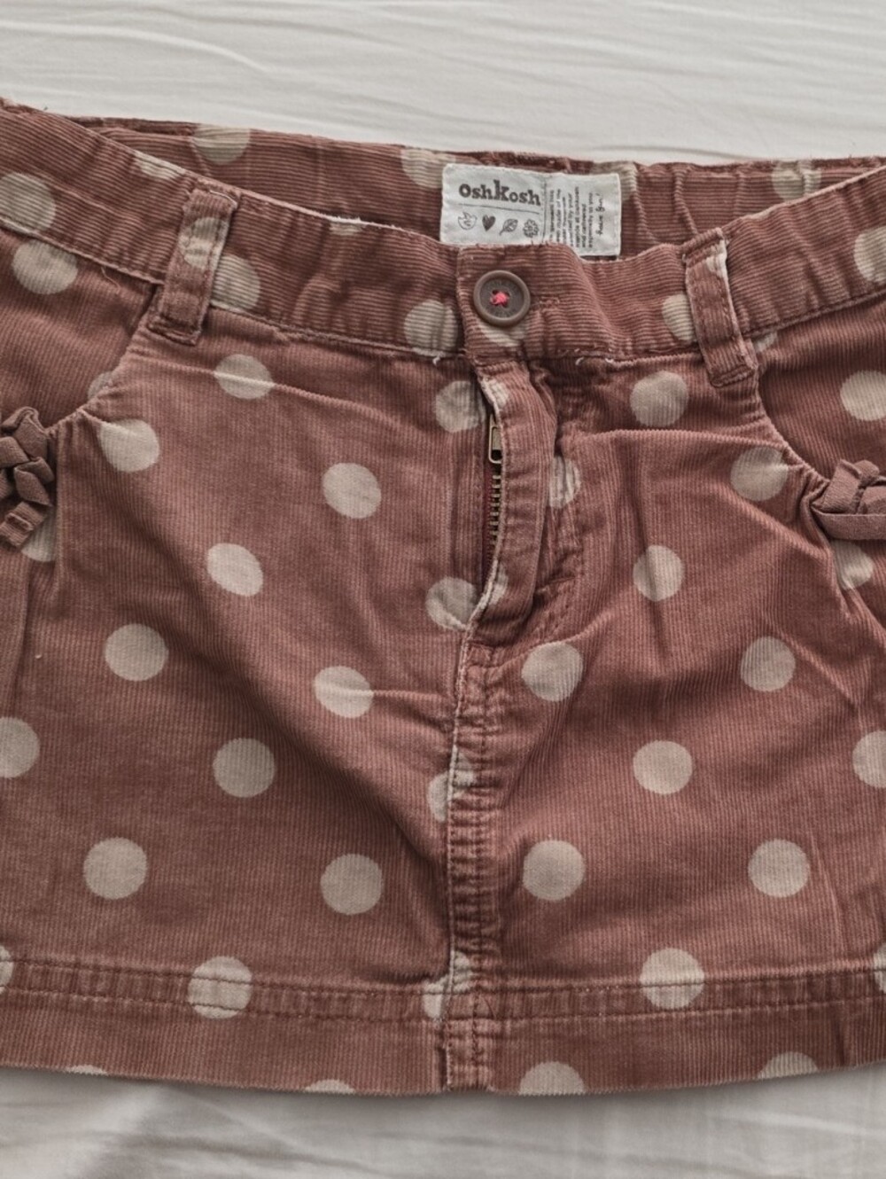 OshKosh B'gosh Dusty Rose Polka Dot Corduroy Skirt
